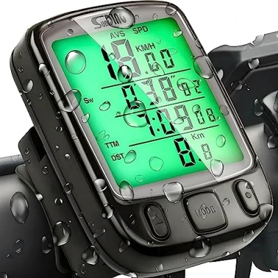 Afbeelding van Retoo Waterdichte fietscomputer met 25 functies, draadloze snelheidsmeter, kilometerteller, multifunctioneel lcd scherm, zwart