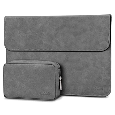 Afbeelding van TECOOL 12.3 13 Inch Laptophoes, Waterbestendige Beschermhoes Laptoptas Sleeve en Accessoiretas voor 2018 2020 Macbook Air A1932/A2179, 2016 Pro 13, Surface X 7 6 5 4 3 Grijs