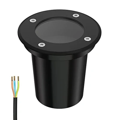 Afbeelding van ledscom.de Grondinbouwlamp BOLI voor buiten, IP67, zwart, rond, 108mm Ø, 1x GU10 max. 15W, padlamp, grondlamp, tuinspot, buitenlamp, tuinlamp, grondinbouwlamp, 230v, spot