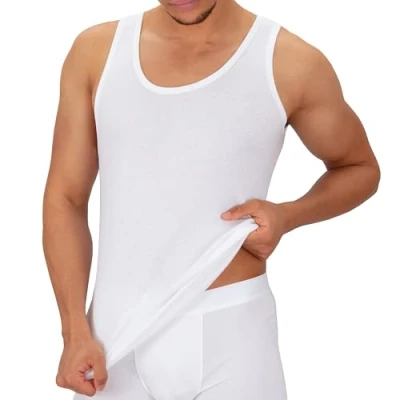 Afbeelding van Celodoro Tanktop voor heren, fijn geribbeld, verpakt per 5 stuks, onderhemd zonder naden, wit, XL