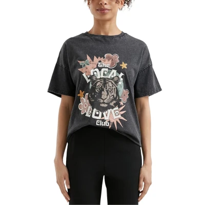 Afbeelding van QS by S. Oliver print shirt grey D maat M