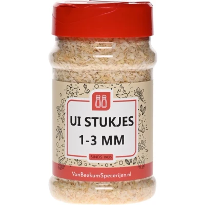 Afbeelding van Van Beekum Specerijen Ui Stukjes 1 3 mm Strooibus 130 gram