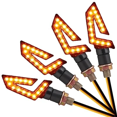 Afbeelding van AUTTGINN Universele 12V LED motorfiets knipperlichten 15 LEDs mini knipperlicht looplicht 4 stuks IP65 E keurmerk