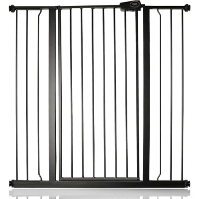 Afbeelding van Safetots Extra Hoog Metaal Veiligheidshek, Klemhek 104cm, Traphekje Zonder Boren, Klembevestging, 100.8cm 108.4cm, Mat Zwart, Veiligheidshekje voor Trap en Deur, Eenvoudig Geïnstalleerd