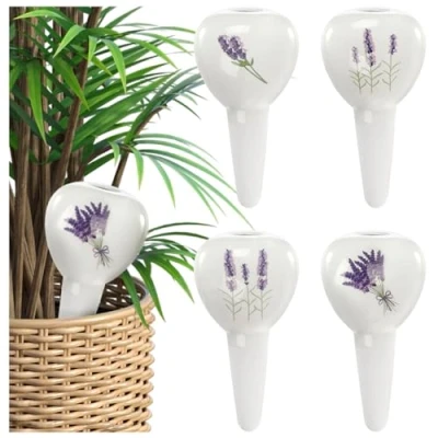 Afbeelding van COM FOUR® 4x automatische bewatering voor kamerplanten waterdispenser planten kleikegels het bewateren van bloemen hydrospikes (04 stuks bloemmotief)