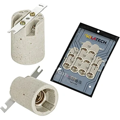 Afbeelding van ISOLATECH 10st E14 keramische lamphouder met Montagebeugel LED spaarlampen (max. 250V/4A) lampen Home Keuken Badkamer Plafond Installatie Socket hittebestendig
