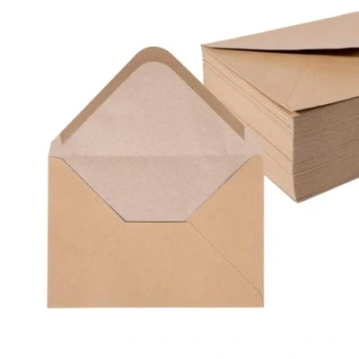 Afbeelding van Zelfklevende enveloppen (100 stuks) Antiek kraftpapier/zonder venster B6 125 x 176 mm, om in te pakken, sluiten, NHD06