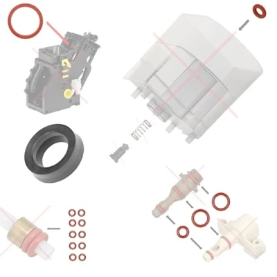Afbeelding van Snapworld Kaffee Onderhoudsset, afdichting, pakking, voor zetgroep, steunventiel, waterreservoir, drukslang, compatibel met Philips Saeco Spidem Miele Gaggia Krups Solis Bosch Siemens Tchibo König Rotel Set 3