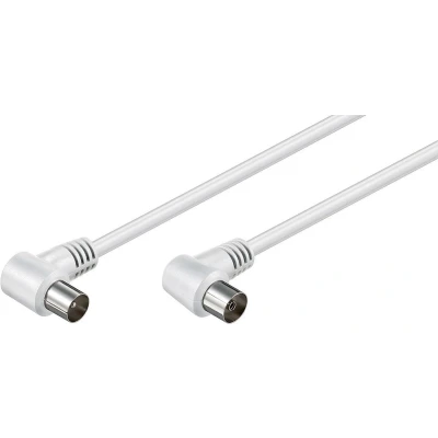 Afbeelding van IEC (m) (v) coaxkabel / haaks wit 7,5 meter
