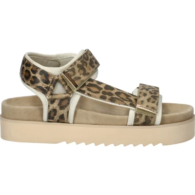 Afbeelding van Maruti BEAU Sandalen met plateauzool, Dames, Maat: 38, Leopard brown Leer