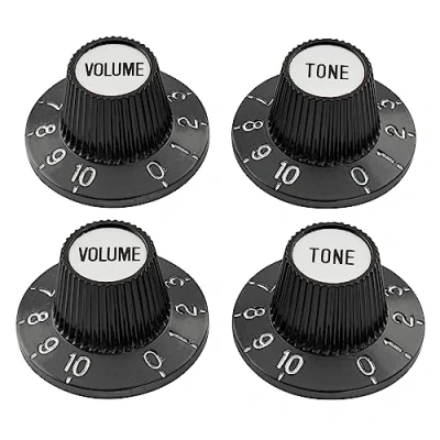Afbeelding van Musiclily Pro Fijn 24 Splines Witch Hat Knop Volume Toon Knobs voor Versterker Effectpedaal Elektrische Gitaar en Basgitaar, Zwart(Set van 2T2V)