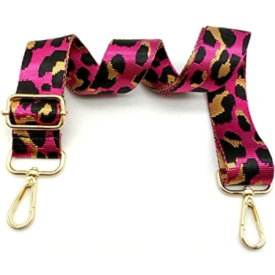 Afbeelding van Verstelbare schouderriem, roze, tasriemen om te wisselen, tasriem breed met karabijnhaak goud, 80 130 cm, schouderriem voor dames, moderne handtas, accessoires, 3,8 17