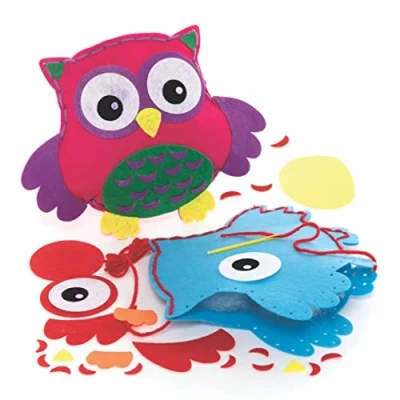 Afbeelding van Baker Ross FE639 Uil kussen Naai sets Pakket van 2, set voor Kinderen, Creatieve Activiteiten Ideaal Knutselproject