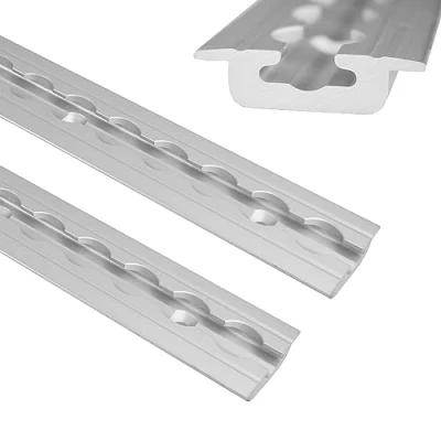 Afbeelding van NTG 2 stuks aluminium airline rails, m, om in te laten, intrekbaar als bodemprofiel, met boren, 1975 mm (totaal 4 meter)
