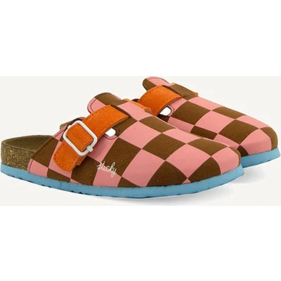 Afbeelding van Sticky lemon Clogs kind Kinder klompen Willow brown + Flower pink Maat 28