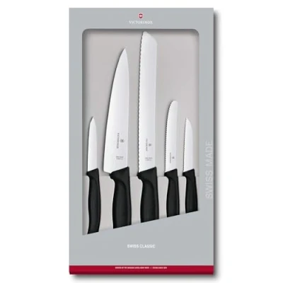 Afbeelding van Victorinox Swiss Classic Keukenmessenset 5 delig Zwart