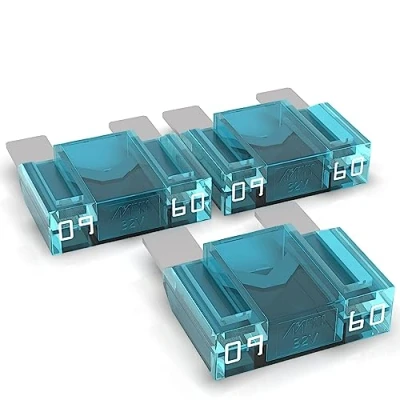 Afbeelding van Auprotec Maxi Platte stekkerzekering van 20 80 A, steekzekering, smeltzekering, selectie: 60 blauw, 3 stuks