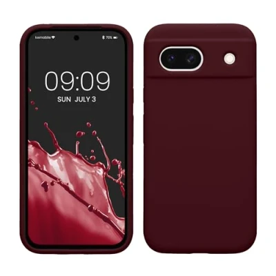 Afbeelding van kwmobile telefoonhoesje compatibel met Google Pixel 8a hoesje Zachte case voor smartphone Back cover in bordeaux violet