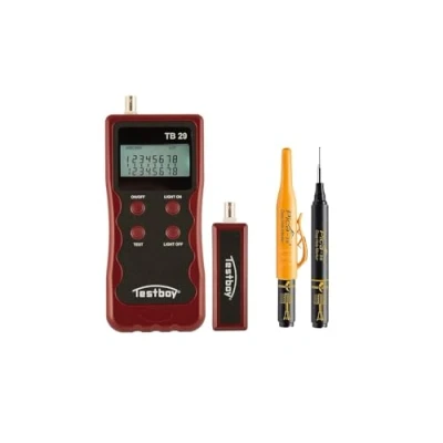 Afbeelding van Testboy actieset TB 29 netwerk bedradingstester met PICA diepe gatenmarker (veelzijdige testfuncties, duidelijk LCD display, breuk en stootvaste behuizing), Rood/Zwart