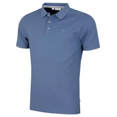 Afbeelding van Calvin Klein Heren North Coast vochtafvoerend poloshirt Denim Blauw XL