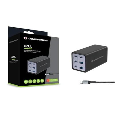 Afbeelding van CONCEPTRONIC Lader 4Port 200W,4xUSB C,2xUSB A +3 in 1 zwart
