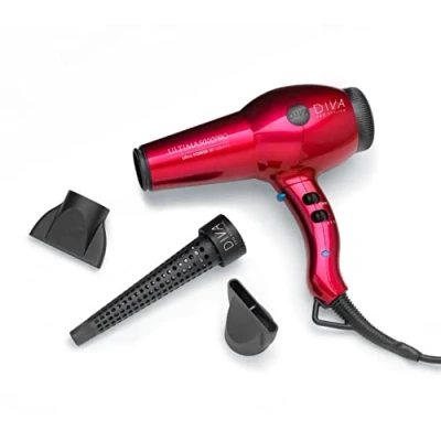 Afbeelding van DIVA Pro Styling Ultima 5000 haardroger, 2200 W, AC motor, rood, 1 verpakking (1 x kg)