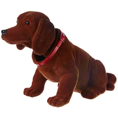 Afbeelding van Simba 104329292 wiebelkop Waldi, 2 voudig gesorteerd, er wordt slechts één artikel geleverd, gevlokte tekkel, lichtbruin of donkerbruin, wiebelhond, autodecoratie, vanaf 3 jaar