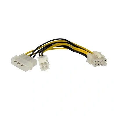 Afbeelding van StarTech.com 15 cm 4 Pin naar 8 EPS Voedingsadapter met LP4 F/M