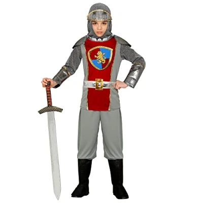 Afbeelding van Widmann Middeleeuwse &amp; Renaissance Strijders Kostuum Dappere Ridder Roeland Jongen Grijs Maat 128 Carnavalskleding Verkleedkleding