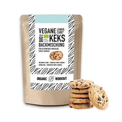 Afbeelding van Lower Carb Chocolate Cookie Bakmix, bio, glutenvrij, ketogeen, veganistisch, keto, chocolade suikervrij, gezoet met erythiet, amandelmeel, havermout zonder suiker, eiwitbron