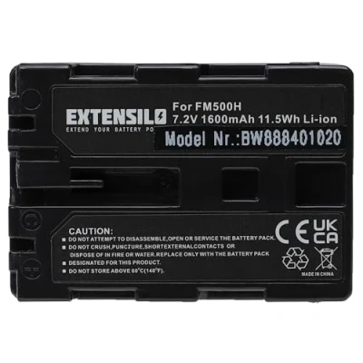 Afbeelding van EXTENSILO Accu vervanging voor Sony NP FM500H camera (1600mAh, 7,2V, Li Ion)