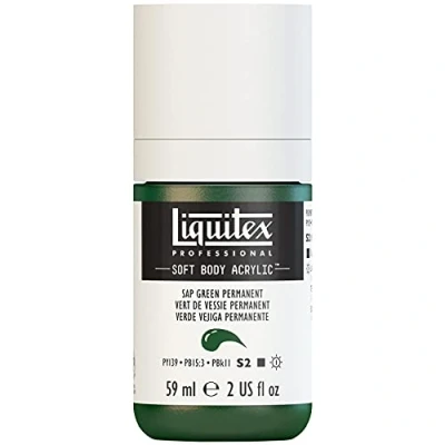 Afbeelding van Liquitex 1959315 Professional Acrylfarbe Soft Body Künstlerfarbe in cremiger deckender Konsistenz, hohe Pigmentierung, lichtecht &amp; alterungsbeständig, 59ml Flasche Saftgrün Permanent