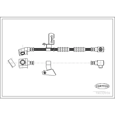Afbeelding van CORTECO 19032659 Remslang Vooras links 582mm CHRYSLER: Voyager II (ES) 3.3 i, i AWD, 2.5 TD, 3.0 1990 1995