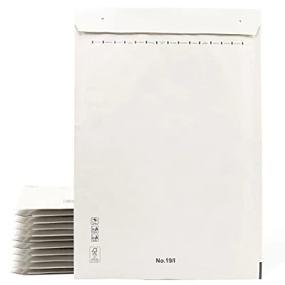 Afbeelding van Gewatteerde enveloppen, papieren zakken met binnenblazen, wit, verzendzakken kleefsluiting Ofiturie (10 350 x 470 mm)