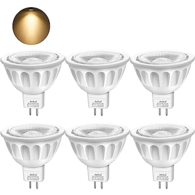 Afbeelding van Boxlood set van 6 MR16 ledlampen, 12 volt, 36 graden spotlicht met GU5.3 fitting, 5 watt (equivalent aan 50 watt), 450 lumen, 3000K warmwit, ledinbouwspot