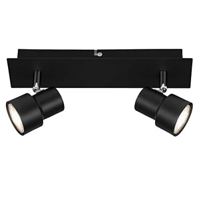 Afbeelding van Briloner Leuchten ROCK plafondlamp spot draaibaar 2 lichts LED GU10 5W 460lm 3.000K warm wit zwart