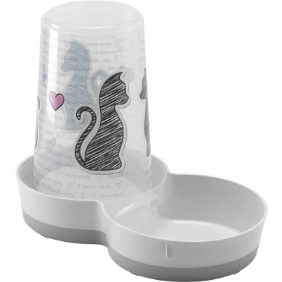 Afbeelding van &quot;Automatische Voerbak Drinkbak Kat Cats In Love 1,5L Capaciteit&quot;