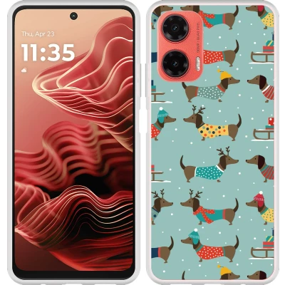 Afbeelding van Cazy Hoesje geschikt voor Motorola Moto G35 Siliconen Winterse Teckels