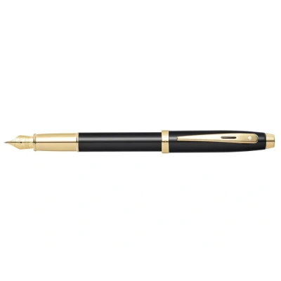 Afbeelding van Sheaffer 100 Black Lacquer GT Vulpen Schrijfwijze: FijnMedium Kleur: Zwart De Vulpenwereld