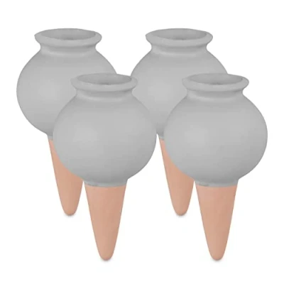 Afbeelding van Relaxdays waterdruppelaar keramiek set van 4 druppelsysteem 100 ml kamerplanten