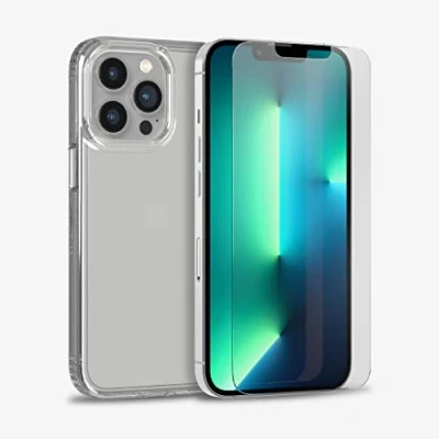 Afbeelding van Tech 21 Evo Clear &amp; Impact Glass Bundle voor iPhone 13 Pro Beschermende telefoonhoes met 3,7 m bescherming tegen meerdere vallen en gehard glas displaybeschermer