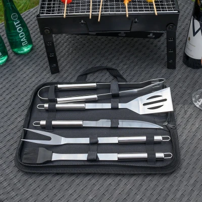 Afbeelding van BBQ Gereedschap SET 6 Delig in Draagtas Barbecue Gereedschapset