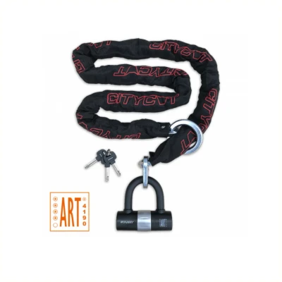 Afbeelding van Starry Kettingslot Citycat ART**** 180cm x10.5mm. met loop en mini beugelslot
