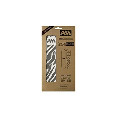 Afbeelding van All Mountain Style AMS Slagvaste framebescherming Basic Beschermt je fiets tegen krassen en deuken, Doorzichtig/Zebra