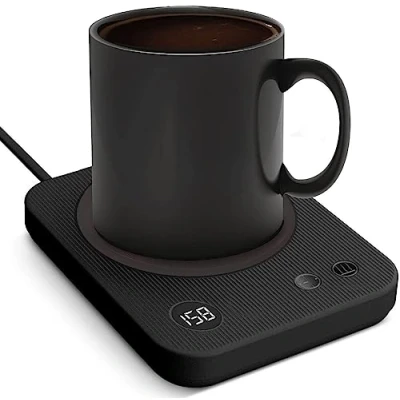 Afbeelding van Lesipee Koffiemok warmer, elektrische koffiewarmer met automatische uitschakeling voor kantoor, kaarsenwarmer 3 temperaturen, drankverwarmer cacao, verjaardagscadeaus
