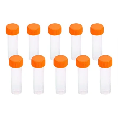 Afbeelding van 10st 5ML Plastic Reageerbuisjes Met Schaalverdeling En Schroefdop Voor Laboratorium