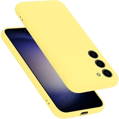 Afbeelding van Cadorabo Hoesje geschikt voor Samsung Galaxy S24 PLUS Case in LIQUID GEEL Beschermhoes TPU silicone Cover