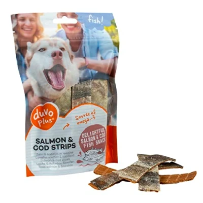 Afbeelding van Duvoplus Hondensnack Hond Fish! Zalm &amp; Kabeljauw Strips 150gr ± 14st