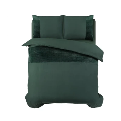 Afbeelding van Dekbedovertrek Lits Jumeaux 240x200 Sleeptime Microvezel Groen Inclusief Kussenslopen 2 Persoons