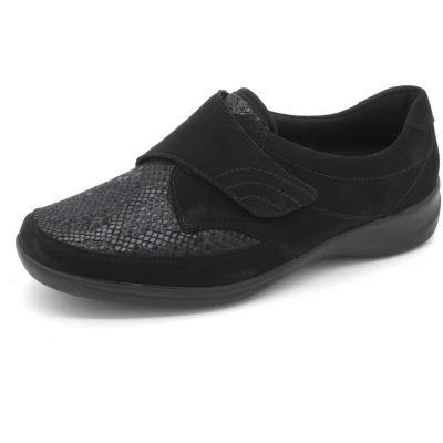 Afbeelding van Waldlaufer Orthotritt Klittenbandschoen M54306 217 001 Zwart Stretch Wijdte M